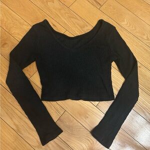 🌹5 for $50🌹Black Long Sleeve Crop Top